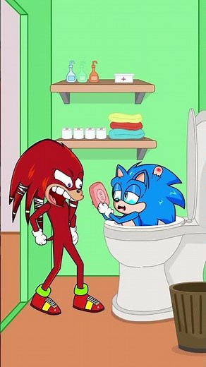 POV When Dropped Your Phone In Toilet - Sonic, Knuck and Shadow! #sonic #sonicthehedgehog #shorts