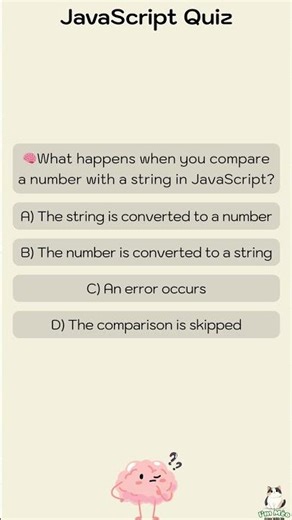 🧠What happens when you compare a number with a string in JavaScript?