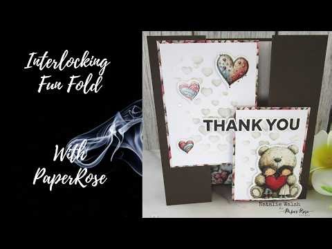 Interlocking Fun Fold Card with PaperRose