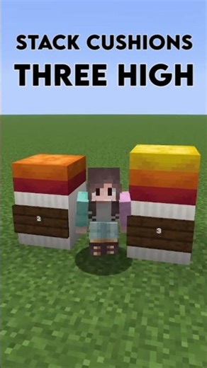 How to Stack Cushions Three High (Without Ugly Support Blocks Showing) #minecraft #minecraftbuilding