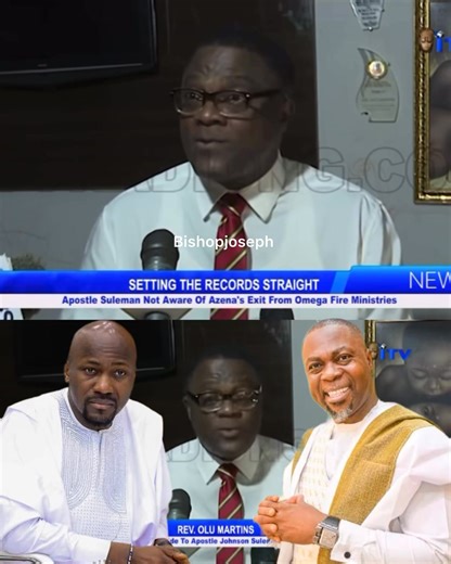 STATEMENT: Apostle Johnson Suleman's Media aide Rev. Olu Martins sets the record straight on Pst. Azemhe Azena's Exit from Omega Fire Ministries Video Source: ITV Benin ©️copied✍️ | Ogbonnaya Joseph