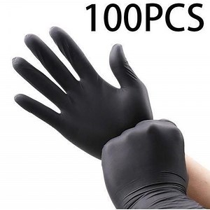 Disposable Gloves/100pcs - Black Powder-free Latex Gloves