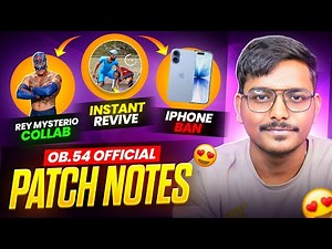 OB.54 OFFICIAL PATCH NOTES, INSTANT REVIEW FEATURE, IPHONE BAN, OB54 UPDATE REVIEW FREE FIRE