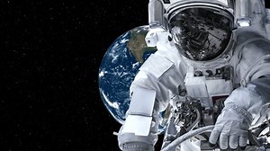 Astronaut spaceman do spacewalk while working for spaceflight mission at space station . Astronaut wear full spacesuit for operation . Elements of this image furnished by NASA space astronaut photos .
