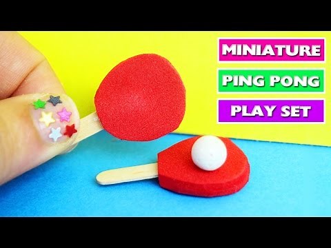 DIY | Miniature Ping Pong Paddle and Ball - Easy Doll Crafts - simplekidscrafts - simplekidscrafts