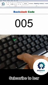 Backslash code in msword | #keyboard #windows #computer #msword #slash #slashcommands #tricks | Anjaani Mychoice Vlogs