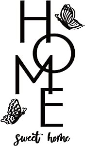 FLOWERHERD Home Sign Wall House Decoration - Black Rustic Wooden Home Sweet Home Letters Signs with Butterflies for Home Living Room Kitchen Bedroom Decorations