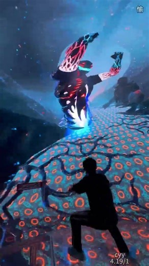When Virtual Reality Gets Too Real! 🐉🌊Interactive Exhibition#3DIllusion #ImmersiveArt #DigitalArt