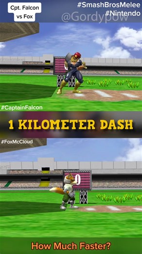 Captain Falcon vs Fox Sprint Race | Smash Bros Melee