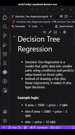 Day - 6 | Decision Tree Regression | #datascience #youtubeshorts #viral