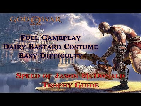 God Of War HD - Full Gameplay [Easy Difficulty/Dairy Bastard] (Speed of Jason McDonald Trophy Guide)