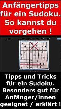 Anfängertipps für ein Sudoku leicht erklärt und mit Beispielen