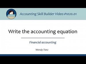 1020.01 Financial accounting: Accounting equation