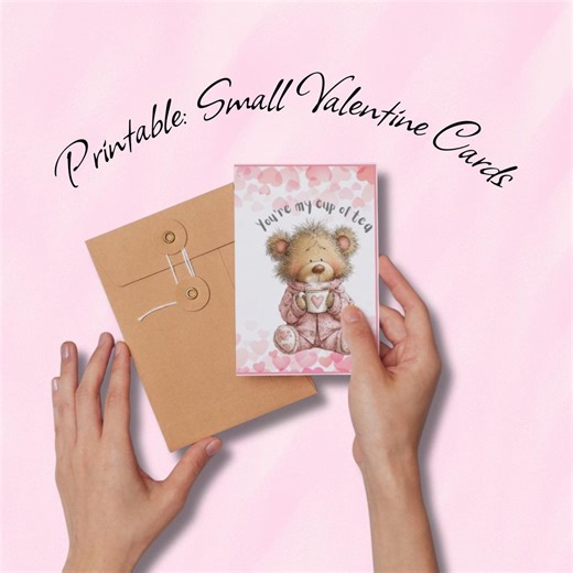 Teddy Bear, Mini Valentine Cards—printable—classroom Exchange (digital Download) - Etsy