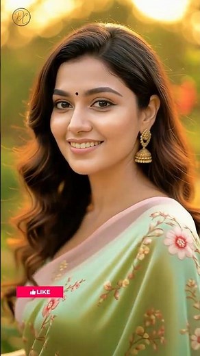 🌿 Sage-Green Floral Saree Twirl 🌸 | Diva Canvas #shorts #sareelook #curvy #desivibes #fashionstyle