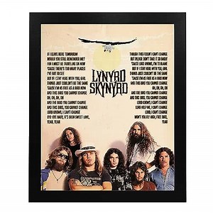 Free Bird Retro Rock Lyrics Wall Art – Vintage 70s Music Poster Print for Home, Studio, Office Decor – Unframed 11x14 Inch Song Quote – for Musicians & Fans