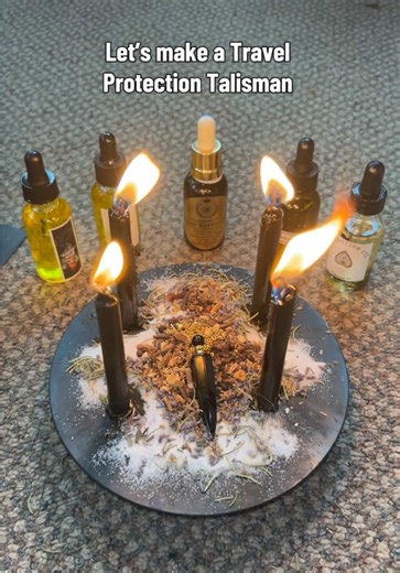 Travel Protection Talisman Tutorial! Oils used from: @Fantastical Nowhere @Babe of Lilith 🥀 @Ambrosia The Witch @rosesfolkcabinet and @Moonlight and Sage Shop #witch #witchcraft #witchtok #spell #tutorial