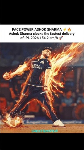 PACE POWER ASHOK SHARMA ⚡. Ashok Sharma clocks the fastest delivery of IPL 2026 154.2 km/h 🚀