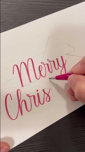 Easy DIY Christmas Calligraphy Card Idea | Hand Lettering Merry Christmas #shorts #calligraphy