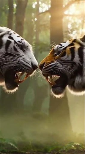 White Tiger vs Bengal Tiger 🐯 | A Rare Wildlife Face-Off#wildlife #nature #documentary