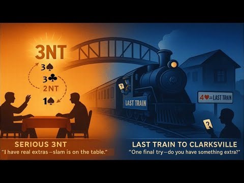 Bridge Slam Learning (93) - Understanding Serious 3NT and Last Train #bridgelessons