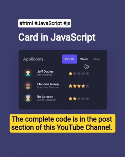 🎟 Card Animation #slide #animation #html #javascript #css #coding #webdevelopment #cards #tips #full