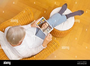 e-id concept: senior woman using a video identification service to open a new bank account with her tablet computer Stock Photo - Alamy