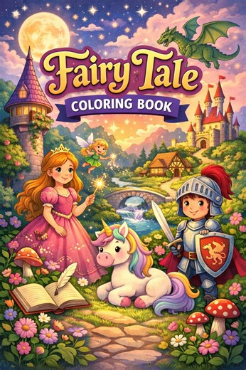 Princess Fairy Tale Coloring Pages - Etsy Canada