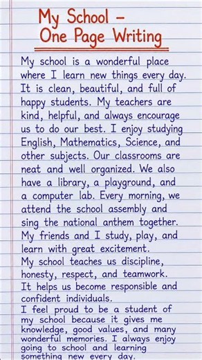 Write This Perfectly! ✍️ My School | One Page Writing Challenge