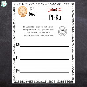 Pi-ku Poem | Pi Day | Math Poetry | Activity for Kids, Adults, Family | Classroom (printable PDF) - Etsy