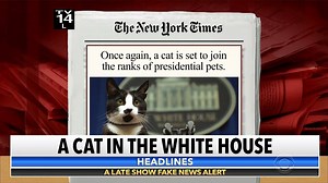 The first cat to live in the White House in over a decade will need *exclusive* access to the nuclear codes. | The Late Show with Stephen Colbert