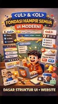 UL & OL HTML — Fondasi UI Modern #coding #foryoyrpage #viralshorts_