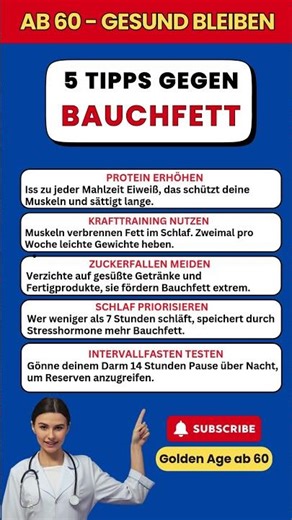 Bauchfett nach 60 mit diesen 5 Tricks loswerden #gesundheit #fitness #senior