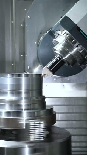 5 axis vertical milling and turning center milling and turning demonstration #metalworking #cnc