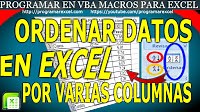 Macro VBA Ordenar por varias columnas - PROGRAMAR EN VBA MACROS DE EXCEL