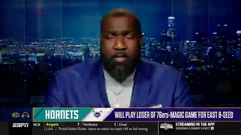 Kendrick Perkins pushes back on Erik Spoelstra’s take, saying LaMelo Ball didn’t deserve an ejection:“We can’t do this. I understand—did Ball grab Bam Adebayo’s foot? Yes. Did he deserve to get ejected? No. Control what you can control. Do you realize the Miami Heat have been in the Play-In Tournament for four consecutive seasons? That’s crazy. How about winning games in the regular season so you don’t put yourself in a one-game elimination, where anything can happen?”