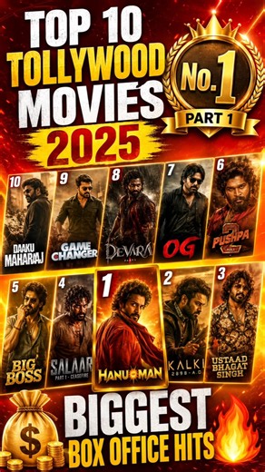 Top 10 Highest Grossing Telugu Movies of 2025 💥 Biggest Tollywood Blockbusters