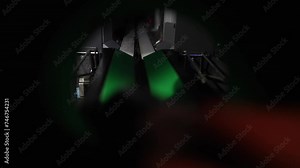 Mechanism inside of reverse vending bottle recycling machine.