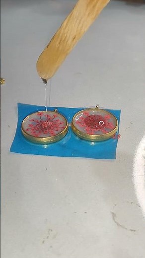 Handmade Resin Earrings with Real Dried Flowers| Aesthetic Jewelry DIY Resin Art Earring #resinart