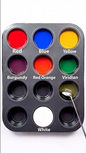 Color Recipes From Just Red, Blue, Yellow and White #colormixing #satisfying #asmr #watercolor