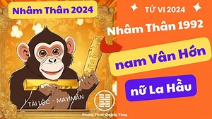 8.3K views · 266 reactions | Nhâm Thân 1992,Tử vi Nhâm Thân 2024 nam mạng, nữ mạng Nhâm Thân 1992 mệnh gì. Nam mạng VÂN HỚN, Nữ mạng LA HẦU có đáng sợ - Quảng Tòng chúc Anh chị và gia đình hạnh phúc bình an - may mắn nhé ! #nhamthan2024 #nhamthan1992 #tuvi2024 #1992 #tuvi12congiap2024 #tuvi #tuvihomnay #phongthuyQuangTong | Phong thủy Quảng Tòng | Facebook