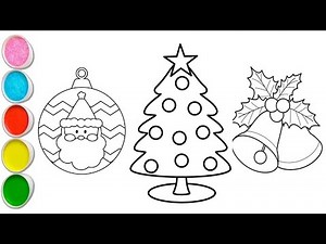 Christmas Coloring for Kids 🎅🎄|Santa, Tree & Bells Coloring Pages. Easy Christmas drawing for kids.
