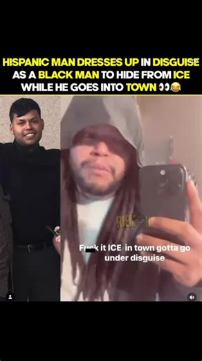 #greenscreen Hispanic man dresses up like a black man to avoided ICE. So you recorded it and posted now they know what to look for. This generation so slow, this is not a flex!!