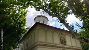 Orthodox Church. New Saint George Church. Church cupola. Bucharest, Romania.