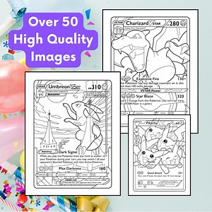 Pokemon Card Colouring Pages - Instant Download - Over 50 Images! - Etsy Canada