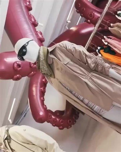 At Milan Design Week, Moncler unveiled an octopus-themed pop-up with giant tentacles inside and out, showcasing the ongoing scale trend 🐙✨ #Moncler #MilanDesignWeek #Popup #DesignTrend #GiantScale