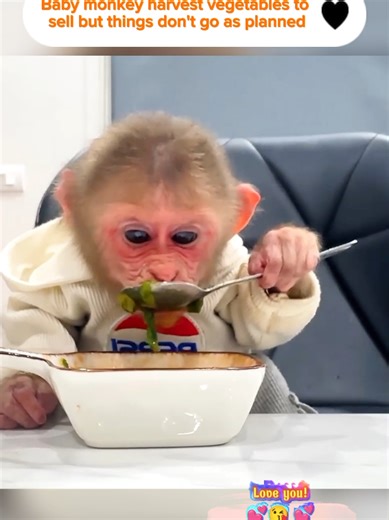 Baby Monkey Harvests Vegetables with Unexpected Results