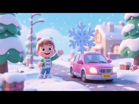 ❄️🚗 Snowflake Drive | Fun Nursery Rhyme for Kids | Kids Song 🎶