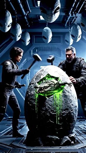 ALIEN VS. CROC! 🐊 Scientists Hatch a Giant Reptile in Space Lab! 🤯 #shorts