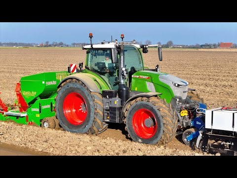 All in One: Preparing soil, planting potatoes and ridging | Fendt 728 + Baselier Combi planter